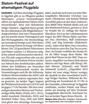 Schleswiger Nachrichten vom 18.5.2013